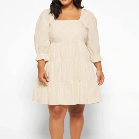 Madewell Poplin Lizzie babydoll dress ivory 20W New with Tags - Picture 1 of 10